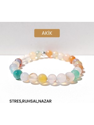 Doğal Taş Bileklik Kolye Akik Bileklik