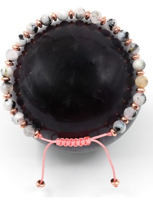 Alibaba Doğaltaş Ay Taşı Doğal Taş Makrome Örme Bileklik Fasetli Kesim