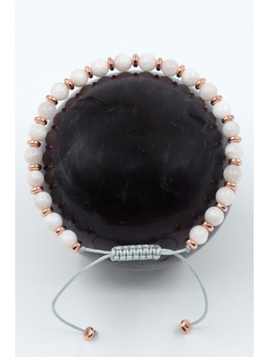 Alibaba Doğaltaş Ay Taşı Doğal Taş Makrome Örme Bileklik