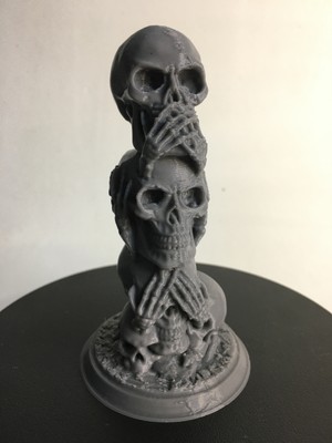 Dorden 3D Üç Bilge Three Wise Skulls Kafatası Dekoratif Biblo Gri