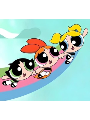 Movas Sanat El Ele Uçuş - Powerpuff Girls | Elmas Mozaik Tablo | Mozaik Puzzle | 50x45 | E20204025