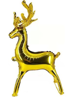 Kidspartim Ayaklı Gold Geyik 3D Büyük Folyo Balon 122X83,5 cm