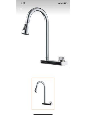 İsaoğlu Yapı Mutfak Bataryası Meyve Sebze Yıkama Özellikli Evye Musluğu Spiralli Uzayan Sistem Krom Renk