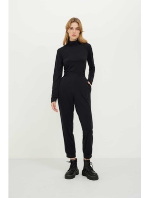 ROMAN Bilezik Paçalı Beli Lastikli Örme Eşofman Siyah K2422009_001