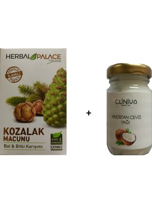 Herbal Palace Çam Kozalağı Macunu 230GR (Propolis Ilaveli) + Hindisyan Cevizi Yağı 60ML Ikili Avantajlı Set