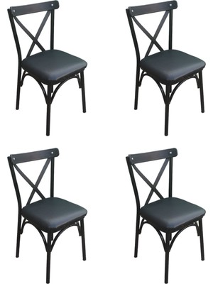 Ruhat Metal Tonet Sandalye Çapraz Sandalye Mutfak,cafe,balkon,restuarant Sandalyesi 4 Adet