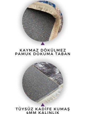 Roslyn Home Dekoratif Eskitme Yıkanabilir Yolluk Gri Renk Halı Kadife Kumaş Dokuma Taban Kilim Mutfak Halısı