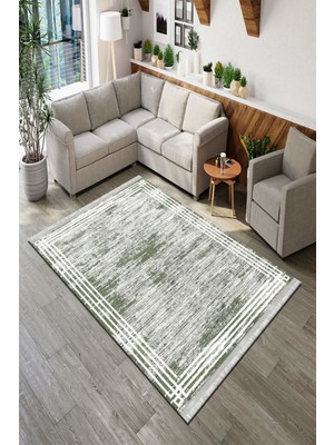 Roslyn Home Eskitme Çizgili Yıkanabilir Dekoratif Kaymaz Taban Kilim Kadife Kumaş Dokuma Taban Koridor Halısı