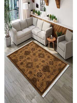 Roslyn Home Dijital Baskılı Makinede Yıkanabilir Spor Kısa Saçak Kalın Overloklu Kadife Kumaş Dokuma Taban Kilim