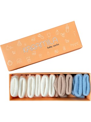 Karamila 5'li Erkek Set Bebek Bambu Çorap - Baby Bamboo Socks - Yenidoğan Çorap