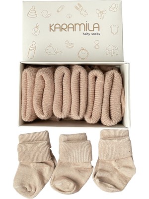 Karamila 3'lü Set Bebek Bambu Çorap -Baby Bamboo Socks - Yenidoğan Çorap