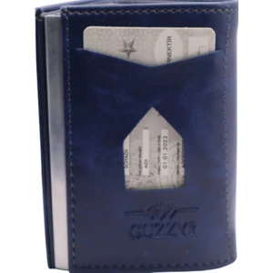 Deri Kaplama Alüminyum Mekanizmalı Otomatik Cüzdan Kartlık Unisex