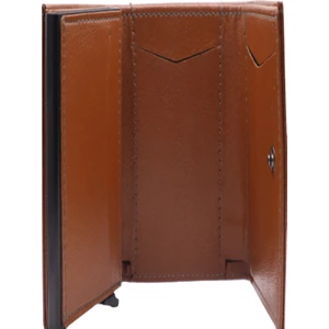 Deri Kaplama Alüminyum Mekanizmalı Otomatik Cüzdan Kartlık Unisex