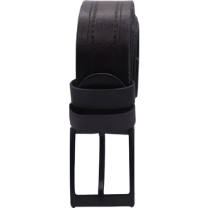 Erkek Italyan Kesim Şeritli Siyah Takım Elbise Kumaş Pantolon Vegan Deri Kemeri 3cm En