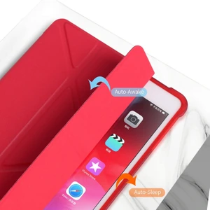 Apple iPad 10.nesil 10.9 2022 Kılıf Yatay ve Dikey Standlı Uyku Modlu Kalemlikli Trifold Arkası Silikon Smart Kılıf (Model A2696,A2757,A2777)