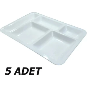 Çelebi Endüstriyel Mutfak 5 Gözlü Plastik Tabldot Yemek Tabağı - 5 Adet