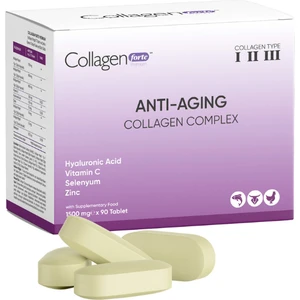 Collagen Forte Platinum Anti-Aging Collagen Complex, Hyalüronik Asit, Çinko, Selenyum & Vitamin C, 90 Tablet