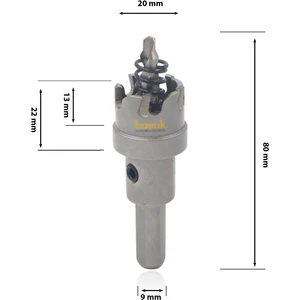 Hf 50 Tct 20 mm Elmaslı Delik Açma Testeresi Elmas