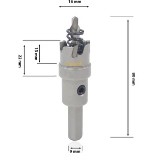 Hf 50 Tct 16 mm Elmaslı Delik Açma Testeresi Elmas