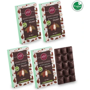 Şeker İlavesiz, Vegan ve Prebiyotik Bitter Çikolata 60g 5li Set Glutensiz