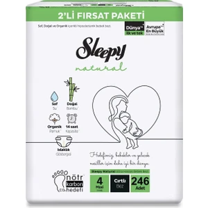 Natural 2'li Fırsat Paketi 4 Numara Maxi Bebek Bezi 246 Adet