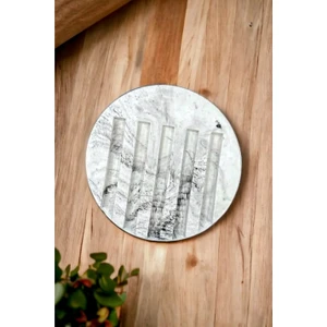 Mermer Desen Beton Katı Sabunluk Yuvarlak