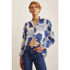 Never More V Yaka Saten Gömlek