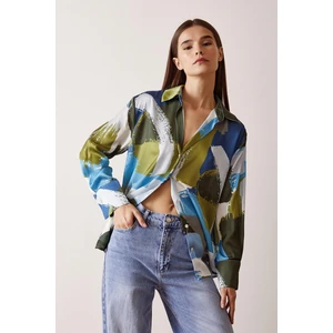 Never More V Yaka Desenli Gömlek