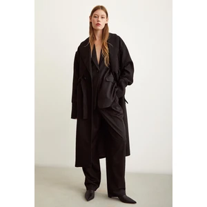 Never More Kuşaklı Şal Yaka Kaban