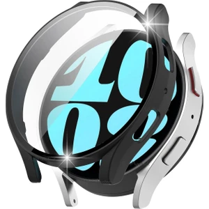 M.TK Moveteck Samsung Galaxy Watch 6 40MM Uyumlu Ekran ve Kasa Koruyucu Silikon 360 Derece Tam Kaplar Gard Military Zırh Tank Kılıf