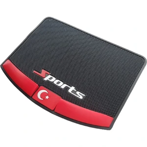 Kaydırmaz Silikonlu Ped Araç Göğüs Torpido Ev Ofis Çok Amaçlı Sports Türk Bayrak Desen 17,5CMX13,5CM