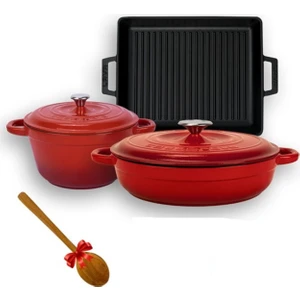 Döküm 6x New Heritage Serisi Döküm Demir Tencere Tava Çeyiz Seti