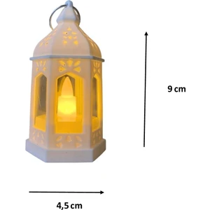 LED Işıklı Dekoratif Fener 6 Adet 9x4,5 cm