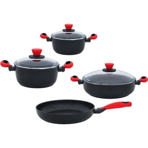 Colorgy 7 Parça Set Kırmızı (20CM & 24CM Derin TENCERE+26CM Sığ Tencere&tava)