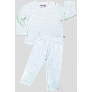 Bebek Ve Çocuk Pijama Takımı Yapraklar Mint