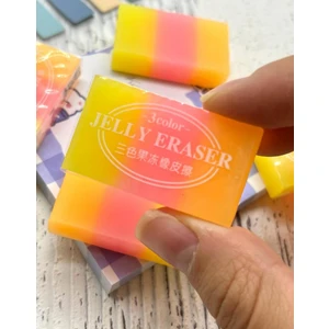 Kağıt Gemi Dükkan 3 Renkli Sarı / Pembe / Turuncu Silgi