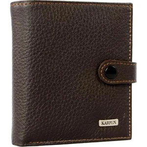 Deri Çıtçıtlı Kağıt Paralı Kredi Kartlık Cüzdan / Karpıx Kahverengi