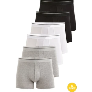 Erkek Likralı Pamuklu Boxer Özel Hijyenik Ambalajlı 6'lı Paket
