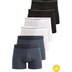 Erkek Likralı Pamuklu Boxer Özel Hijyenik Ambalajlı 6'lı Paket