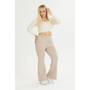 Kadın Büyük Beden Fitilli Ispanyol Tayt Pantalon