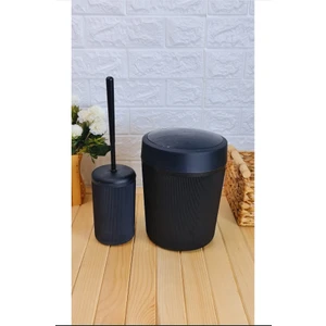 Banyo Çöp Kovası Wc Tuvalet Fırçası 2'Li Akrilik Set