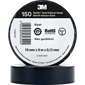 3m Elektrik Bantı Izole Bant Siyah 1 Adet