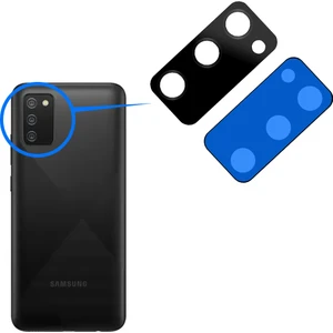 Samsung Galaxy A02S A025 2021 Uyumlu Arka Kamera Camı Lens Yapışkanlı