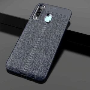 Samsung Galaxy A20S Kılıf Deri Desenli En Kaliteli Silikon Kılıf