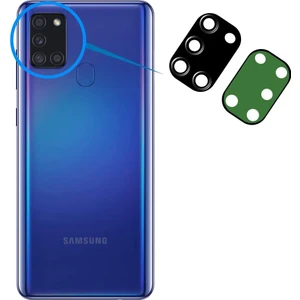 Samsung Galaxy A21S A217 Uyumlu Arka Kamera Camı Lens Yapışkanlı
