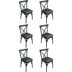 Ruhat Metal Tonet Sandalye Çapraz Sandalye Mutfak,cafe,balkon,restuarant Sandalyesi 6 Adet