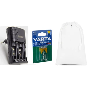 9V Şarjlı Pil (1 Adet) + Sertec STC-C9V AA-AAA-9V Uyumlu 4lü Pil Şarj Aleti  + Saklama Kılıfı