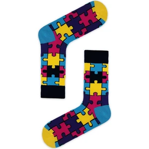 Carnaval Socks Renkli Puzzle Desenli Soket Çorap