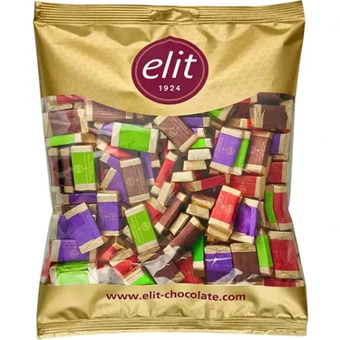Elit Çikolata Elit Gurme Baton Çikolata 1 kg Glutensiz Bayramlık Çikolata Fındıklı Bademli
