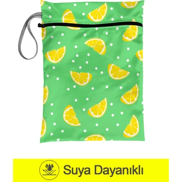 Bunnybons Limon Dilimi - Islak/Kuru Kirli Temiz Kıyafet Mayo Bebek Çamaşır Çantası - Sıvı